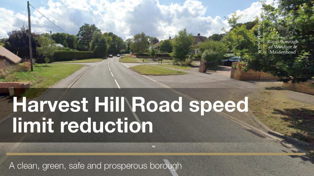 Photo of Harvest Hill Road. Harvest Hill Road speed limit reduction.